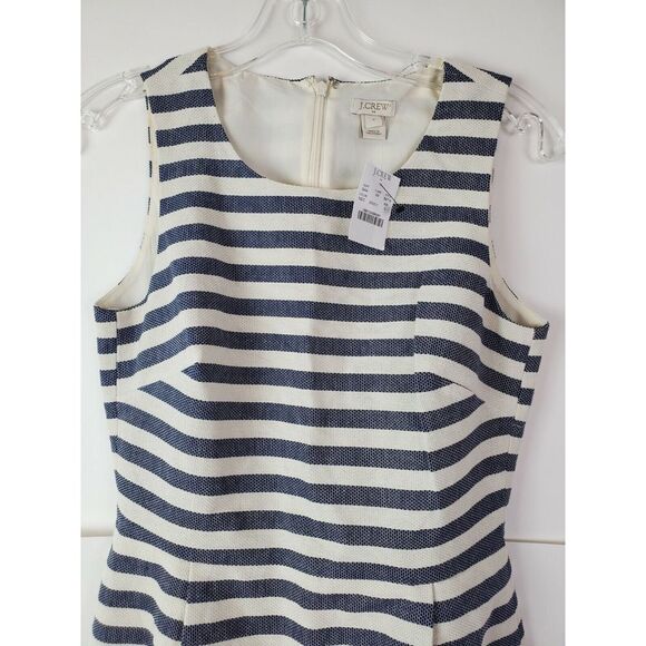 NWT J.Crew Factory Women's Sleeveless Striped Cotton Shift‎ Dress 0 - Picture 2 of 7